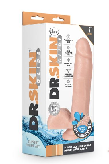 Фалоімітатор самозмащувальний Blush Dr. SKIN 7INCH SELF LUBRICATING DILDO | Зображення 1
