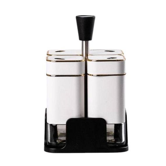 Набір для спецій на підставці 4 предмети 10х10х17 см ємності для приправ 120 мл Білий HP-1312