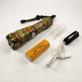 Мощный ручной фонарь повербанк, Яркий тактический фонарик, Перезаряжаемый ручной фонарь RO-46