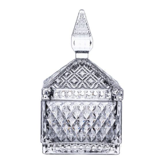 Цукерниця скляна з кришкою 8.5х8.5х15 см квадратна HP-YH-41 | Зображення 5