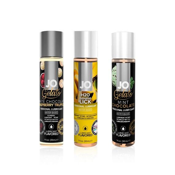 Набір «Банановий десерт», 3 смакові змазки System JO, яйце-мастурбатор Tenga, кубики System JO | Зображення 1