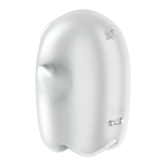 Вакуумний кліторальний стимулятор з вібрацією Satisfyer Glowing Ghost White, світиться в темряві | Зображення 3