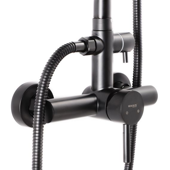 Душевая колонна со смесителем для душ. кабины Mixxus SUS-003-J черный (с нерж. стали) (MI2807) | Зображення 1