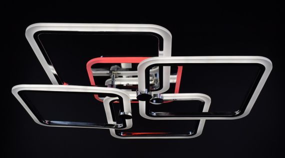 Люстра світлодіодна стельова LED світильник для квартири на стелю лед з пультом 25940 Хром 11х64х64 см. | Зображення 8