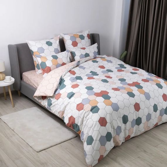 Постельное белье евро ТЕП Happy Sleep Красочные соты 2-03796-28993 200х215 см | Зображення 2