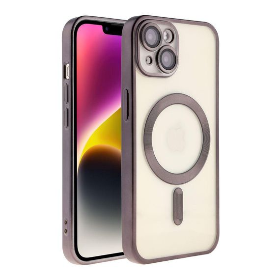 Чехол TPU Metallic Chrome з повним захистом камери with Magsafe для Iphone 14 Цвет Chrome Зелений | Зображення 1