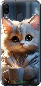 Чохол на Samsung Galaxy M20 Білий кіт "5646t-1660-2448"