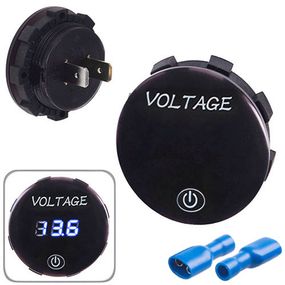 Вольтметр в планку + ємність 12-24V BLUE New