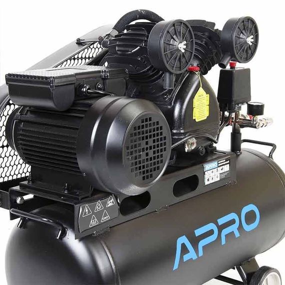 Компресор Apro 2.2 кВт ресивер 50 л двоциліндровий масляний з ременем 402 л/хв 8 бар 2 виходи | Зображення 9