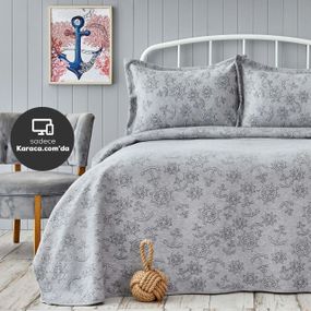 Покривало Nautica Home 10008 Туреччина 230*240 см  Бавовна + поліестер Світло-сірий