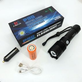 Фонарик с зарядкой от сети X-Balog BL-B88-P90 | Мощный карманный фонарик | Мощный аккумуляторный IO-104 лед фонарик
