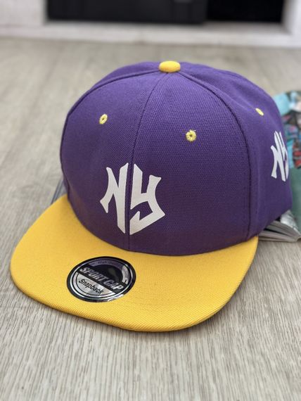 Кепка снепбек (Snapback) Нью-Йорк NY Фіолетовий з жовтим 56-61р (9105)