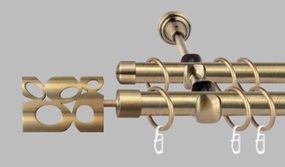 Карниз для штор дворядний металевий 19 мм, Бісетте (комплект) 160 см. 320 див. (стик труб)