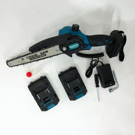 Акумуляторна ланцюгова міні пила 20 см у кейсі Krafftec (36V 4 Ач) + 2 акумулятори та індикатором заряду | Зображення 8