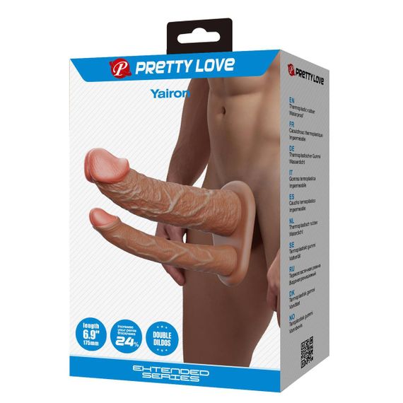 Насадка на пенис для двойного проникновения PRETTY LOVE Yairon, TPR, Waterproof Sex Aura