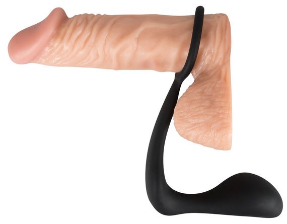 Ерекційне кільце з анальною пробкою - Black Velvets Ring & Plug Sex Aura | Зображення 7