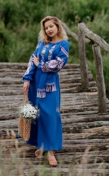 Платье  вышиванка взрослое в пол