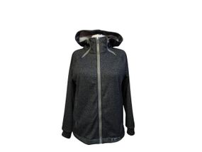 Худи на меху женское серый меланж теплая зимняя толстовка с капюшоном 50