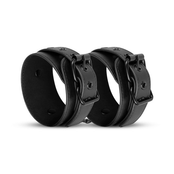 Наручники Bedroom Fantasies: Faux Leather Handcuffs One Size, чорні | Зображення 3