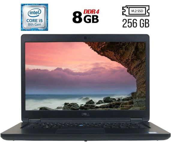 Ноутбук Б-класс Dell Latitude 5490 / 14" (1920x1080) IPS / Intel Core i5-8250U (4 (8) ядра по 1.6 - 3.4 GHz) / 8 GB DDR4 / 256 GB SSD M.2 / Intel UHD Graphics 620 / WebCam / USB 3.1 / HDMI / Windows 10 б/у