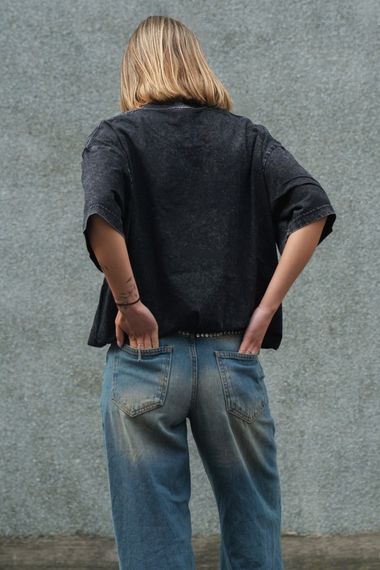 Виварена оверсайз футболка Without Washed Black | Зображення 5