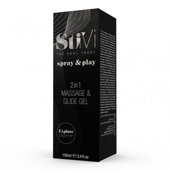 Лубрикант та масажний гель HOT StiVi Spray&Play 2в1, 100 мл | Зображення 2