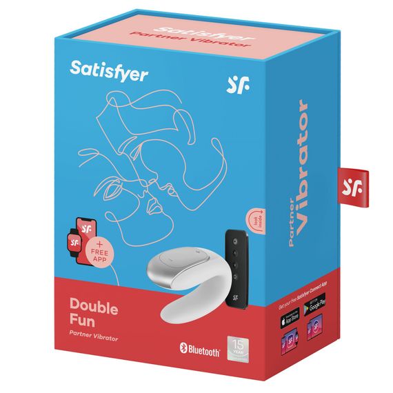 Смартвібратор для пар Satisfyer Double Fun (White) з пультом ДК | Зображення 5