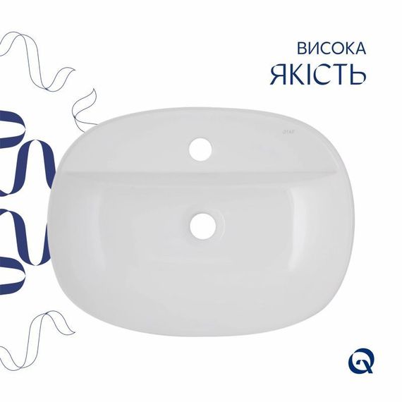 Комплект Qtap Scorpio: Раковина накладна овальна 500x380x120 мм White + Донний клапан PU02 | Зображення 3