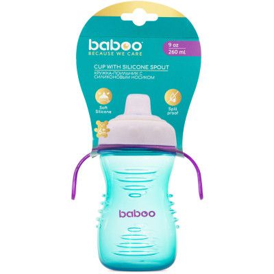 Поильник-непроливайка Baboo с силиконовым носиком, 260 мл, 6+ мес (мята) (8-124) | Зображення 4