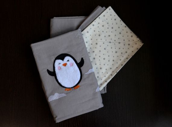 Детское постельное белье с плюшевым пледом Elita Baby в кроватку Penguen Gri | Зображення 3