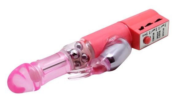 Вибратор с стимулятором клитора и ротацией BAILE - Chrisina PINK Vibration Rotation, BW-004107SY sexstyle | Зображення 5