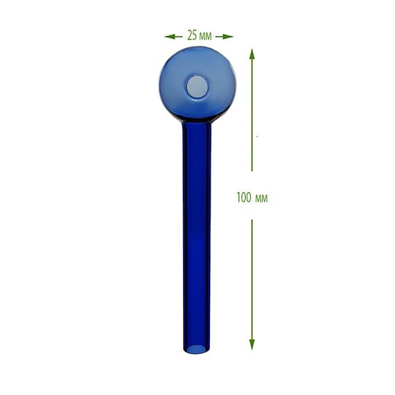 Курильна Термостійка Трубка Зі Скла 10см "Oil Pipe Blue" | Зображення 1