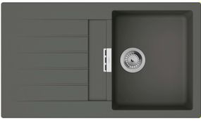 Мийка кухонна HansgroheS52, граніт, прямокутник, з крилом, 840х480х190мм, чаша - 1, врізна, сірий камінь (43356290)