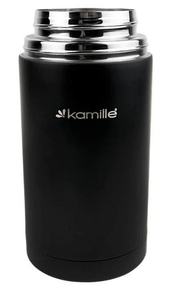 Термос харчовий Kamille KM-2093A 1000 мл чорний з оранжевим | Зображення 5