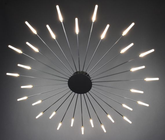 Люстра світлодіодна стельова LED світильник для квартири на стелю лед 27945 Чорний 8х125х125 см. | Зображення 3