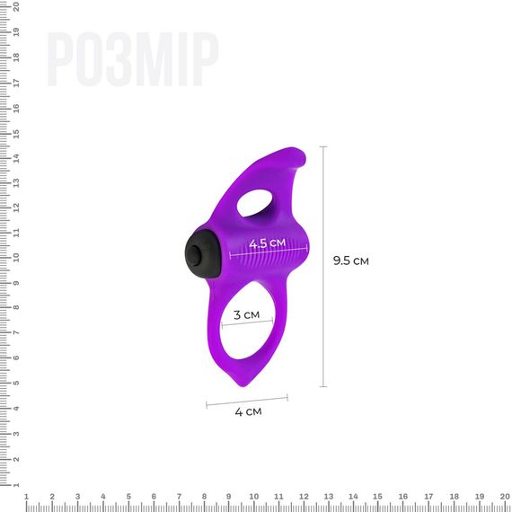 Ерекційне віброкільце Adrien Lastic Lingus MAX Violet з язичком для стимуляції клітора | Зображення 1