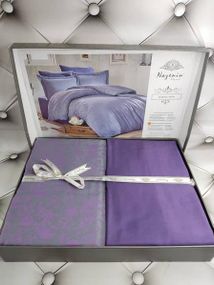 Постельное белье Nazenin Serena mor Жаккард Хлопок Евро размер (4 наволочки)