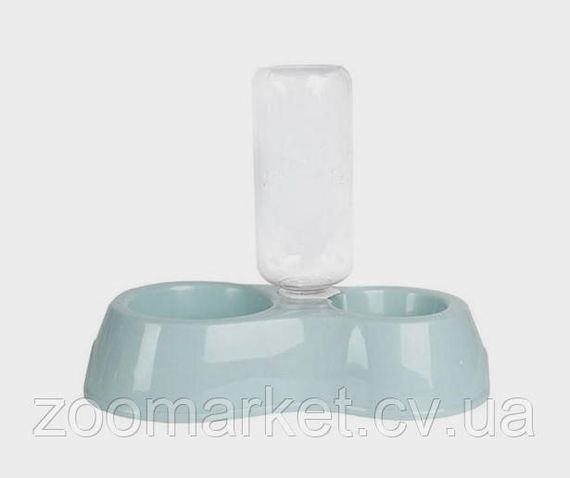 Автоматичная миска-поїлка для тварин з клапаном, Pet Feeder, 2 миски + пляшка, 1 шт