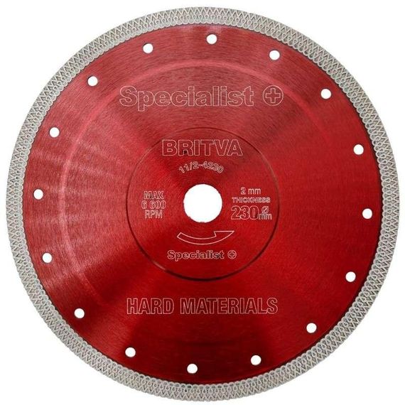Диск алмазный Specialist+ BRITVA 230x2x22 для гранита и мрамора | Зображення 1