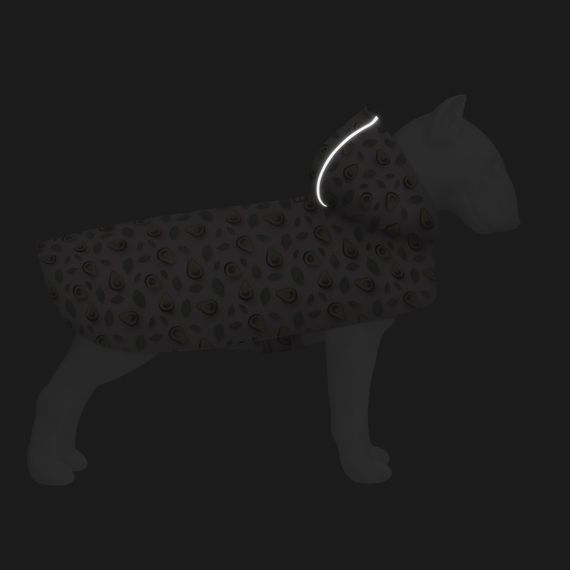 Дощовик-накидка з капюшоном для собак WAUDOG Clothes, малюнок "Авокадо на рожевому", M, А 40-43 см, B 52-62 | Зображення 4