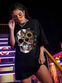 Футболка женская с принтом повседневная S Черная