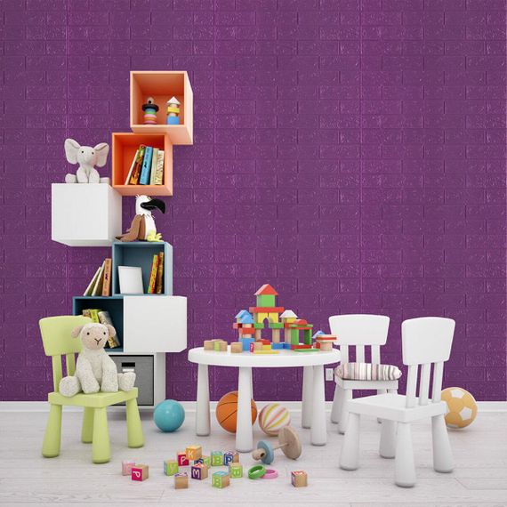 3D панель самоклеюча 700х770х3мм цегла Фіолетова (016-3) SW-000003248 | Зображення 4