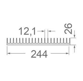 Алюминиевый профиль радиаторный 244х26 W5028