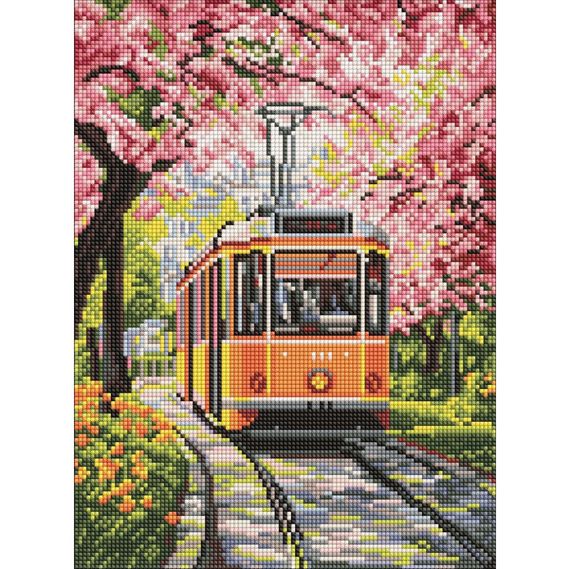 Алмазна мозаїка "Квітуча дорога" ©art_selena_ua AMO8206, 30х40 см