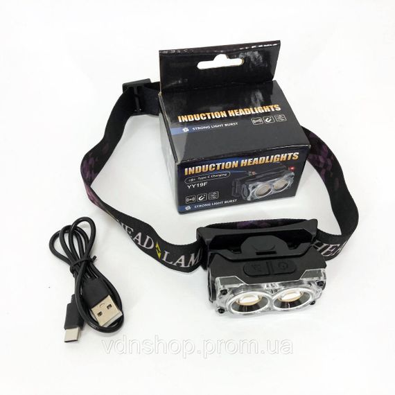 Налобный фонарь для точных работ YY-19F-2XPE(white)+2COB(yellow), Налобные фонари для активных людей AH-38 | Зображення 3