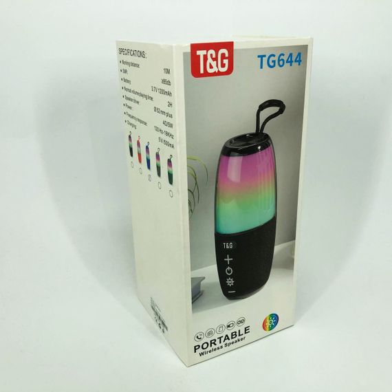 Портативная колонка TG644 5W с RGB подсветкой и ремешком. TY-885 Цвет: синий | Зображення 1