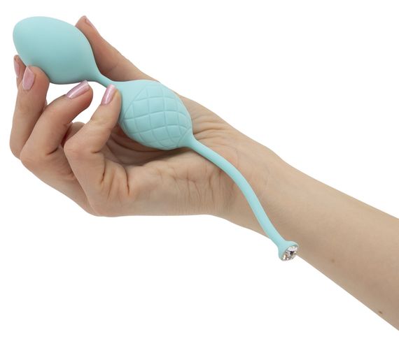 Розкішні вагінальні кульки PILLOW TALK - Frisky Teal з кристалом, діаметр 3,2 см, вага 49-75 гр | Зображення 3
