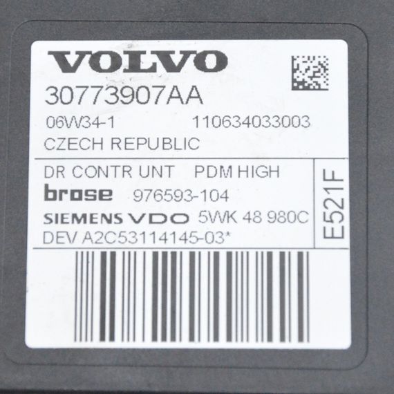 Блок моторчика склопідйомника передніх правих дверей Volvo V50 2004-2012 Вольво В50 30773907AA 976593104 | Зображення 1