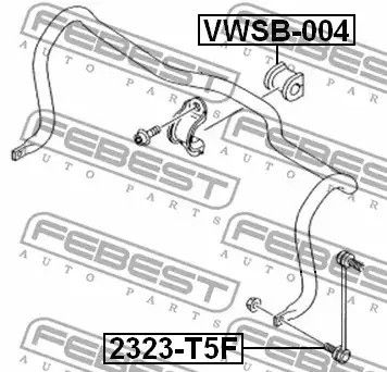 Втулка переднього стабілізатора VW T5/Multivan 03-15, FEBEST (VWSB004) | Зображення 3