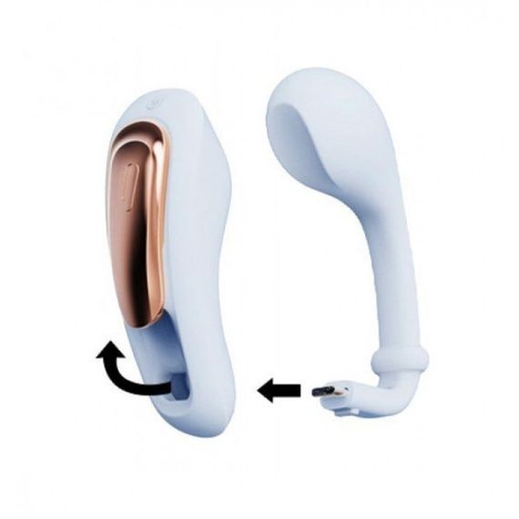 Вібратор у трусики з пультом керування Qingnan No.6 Wireless Control Beige, блакитний Sex Aura | Зображення 3